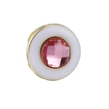 Accessoire bracelet 10mm acier inoxydable avec cristal rose et émail blanc DIY - 15-Pink Gold White