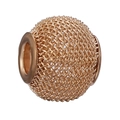 Charm a sfera a rete in oro rosa con nucleo lucido per gioielli fai da te - Sfera a Rete Oro Rosa (011)