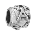 Vintage silver alloy bead with embossed letter A and hollow star patterns for DIY bracelets - Letter A Vintage Bead (022)