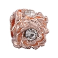 Charm fleur en or rose avec cristal pour la création de bijoux de bracelet DIY - Style Centre de Fleur Strass Or Rose (011)