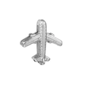 Polished silver airplane charm bead for DIY 10mm slider bracelets and watch bands - Standard Spec / Airplane Shape Style (22)