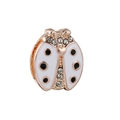 Charm coccinella oro rosa con smalto bianco e punti neri per bracciale da 10mm - Stile Coccinella Smalto (17)