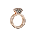 Rose gold key keeper slide charm with five sparkling white rhinestones for 10mm band - Ring Shape Rhinestone (19)