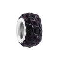 Sparkling dark purple crystal pave clay bead with large hole for DIY bracelets - Purple Rhinestone Pave Bead (2) / 2-Dark Purple