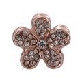 Pendentif fleur à cinq pétales en or rose avec zircons blancs scintillants - Style Pave Pétale Or Rose (013)
