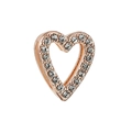 Charm a cuore oro rosa con cristalli luminosi per bracciali a nastro da 10mm - Stile Cuore Svuotato con Strass (19)