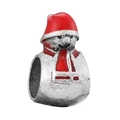 Christmas snowman charm with red enamel hat and scarf for DIY jewelry making - Red Hat Snowman Head (021)