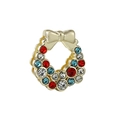 Charm couronne de Noël DIY 10mm avec strass multicolores sur finition dorée - 20-Gold Multi