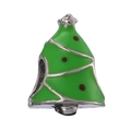 Christmas tree charm bead with green enamel and red dots for DIY bracelet jewelry - Red Polka Dot Tree (016)