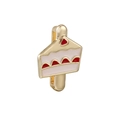 Charm 10mm en acier inoxydable pour bracelet DIY avec design de part de gâteau - 21-Gold White Red