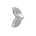 Silver heart with wings charm accessory for 10mm DIY bracelet in polished finish - Standard Spec / Heart Wings Style (27)
