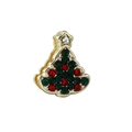 Charm sapin de Noël 10mm en acier inoxydable arc-en-ciel avec pierres colorées - 22-Gold Red Green