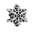 Charm a fiocco di neve in argento ossidato per bracciali DIY con incisione cava - Forma di Fiocco di Neve (001)
