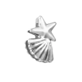 Silver star and shell stainless steel slider charm for 10mm mesh bracelet and watch strap - Standard Spec / Pentagram Shell Style (28)