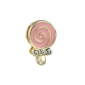 Charm sucette pour bracelet de 10mm en finition dorée avec émail rose et zircons - 23-Pink Gold