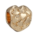 Charm a cuore dorato con piccoli cuori in rilievo per bracciali e gioielli DIY - Cuore in Rilievo Oro (018)