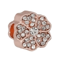 Perle fleur en or rose sertie de cristaux blancs pour bracelet DIY - Perle Pétale Pave Or Rose (018)