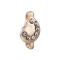 Charm a cuore in oro rosa con strass bianchi per bracciale keeper in acciaio da 10 mm - Stile Cuore Strass Oro Rosa (24)