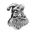 Charm a forma di Babbo Natale in argento retrò per gioielli fai da te natalizi - Testa di Babbo Natale (004)