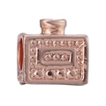 Roségoldene Parfümflaschen-Perle mit gepunktetem Relief für DIY-Armbänder - Vintage Parfümflasche (031)