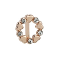 Charm a cuore in oro rosa con cristalli per bracciali mesh in acciaio inossidabile 10mm - Stile Anello a Cuore (26)