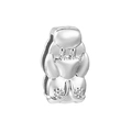 Polished silver stainless steel heart charm with flower engraving for 10mm slide bracelets - Standard Spec / Cartoon Figure Shape Style (32)