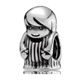 Smiling cartoon boy charm bead in oxidized silver finish for DIY charm bracelets - Smiling Striped Pants Boy (031)