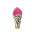 Passant arc-en-ciel doré avec émail rose et strass blancs pour bracelet de 10mm - 27-Gold Pink