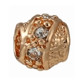 Charm albero della vita in oro rosa con cristalli per bracciali fai-da-te stile chic - Due Pietre Oro Rosa (021)