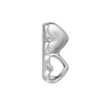 Polished silver heart-shaped stainless steel charm with solid and hollow heart design - Standard Spec / Hollow Double Heart Style (34)