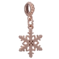 Roségoldener Schneeflocken-Anhänger mit geprägtem Ring für DIY-Armbänder - Hohler Schneeflocken-Anhänger (039)