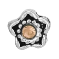 Star shaped silver charm accessory with central amber gemstone and beaded details - Vintage Star Shaped Champagne Gemstone Bead (031)