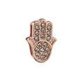 Ciondolo Mano di Fatima oro rosa per bracciale 10mm con strass trasparenti brillanti - Stile Mano di Fatima Pieno di Strass (32)