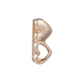 Rose gold double heart charm bead for 10mm DIY stainless steel bracelet and watch band - Layered Double Heart (35)