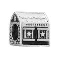 Star pattern house charm in black and white enamel finish for DIY jewelry bracelets - Starry House (013)