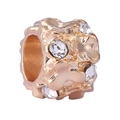 Distanziatore dorato martellato con cristalli per bracciali con ciondoli fai-da-te - Strass Martellato Oro (030)