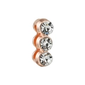 Charm scorrevole 10mm in acciaio oro rosa con tre cristalli trasparenti per bracciali - Stile Tre Pietre Verticale (35)