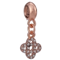 Pendentif breloque fleur en or rose orné de zircons cubiques blancs scintillants - Pendentif Fleur Grappe Strass Or Rose (031)