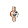 10mm rose gold stainless steel key charm with clear zircon for mesh bracelets - Bezel Set Rhinestone (37)