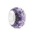 Sparkling purple pavé crystal ball charm with large hole for DIY bracelets and necklaces - Normal Specification / Purple White