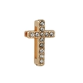 Charm a croce in oro rosa con zirconi per cinturini a maglia da 10 mm - Stile Croce Pavé (36)