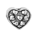 Silver heart charm bead with multi-heart relief pattern for DIY jewelry bracelets - Multi-Heart Surrounded Relief (045)