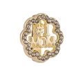 Charm doré #1 MOM pour bracelet 10mm avec strass scintillants et design ajouré - Anneau avec Lettres #1 Mom