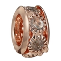 Charme en or rose avec cristaux clairs pour accessoire de bracelet bijoux DIY - Style Anneau Multi Pierres Or Rose (035)