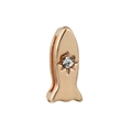 Rose gold fish-shaped stainless steel charm with sparkling white zircon for DIY bracelets - Starfish Rhinestone Fish (40)