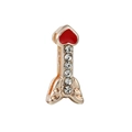 Charm a razzo oro rosa con cuore smaltato rosso e zirconi per bracciale mesh 10mm - Pendente Razzo a Cuore Oro (39)