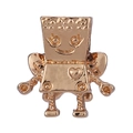 Charm robot in oro rosa per bracciali con busto a cuore e arti a spirale design - Robot Cartone Animato Oro Rosa (038)