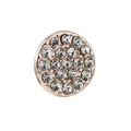 Charm rotondo in oro rosa per bracciale con cristalli pavé e base in metallo spesso - Stile Tondo Pavé (40)