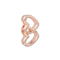 Intertwined double hearts charm accessory in rose gold finish for 10mm slide bracelets - Intertwined Double Heart (43)