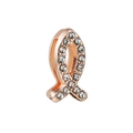 Ciondolo a forma di pesce oro rosa con cristalli bianchi per bracciale da 10mm - Stile Pesciolino Pavé (42)